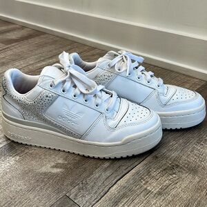 Adidas Forum Bold White Rhinestone Women’s Platform Shoes